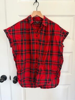 Madewell oversized button-down plaid xxs